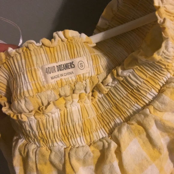 Summer Gingham Off Shoulder Dress with Pockets - Picture 2 of 2